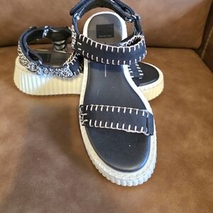 Dolce Vita Black Sandals with White Accents